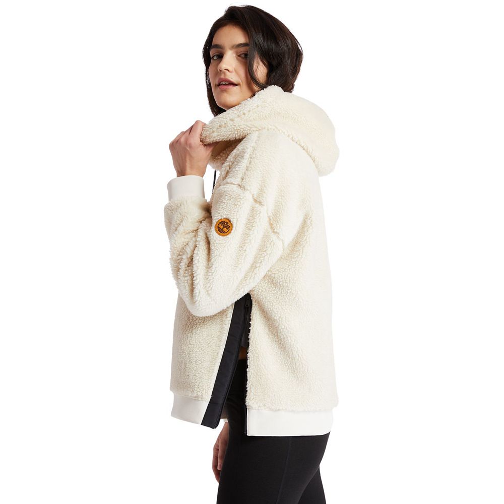 Timberland Womens Hoodie Recycled-Fleece - White - India PQ1632785